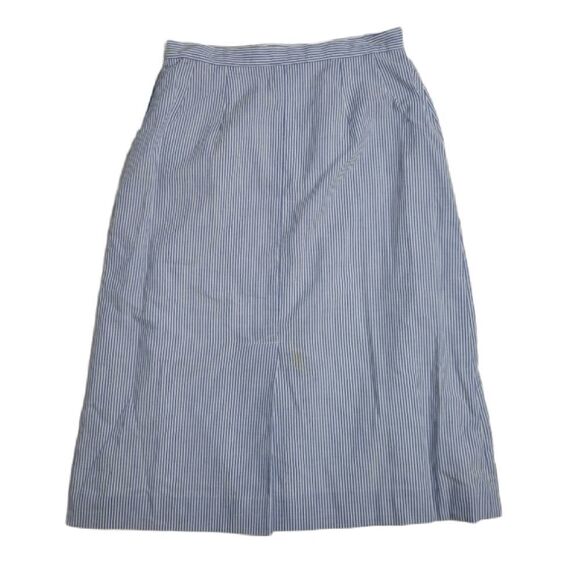 NEW VINTAGE 70s skirt deadstock pinstripe seersucker midi S - Picture 3 of 13
